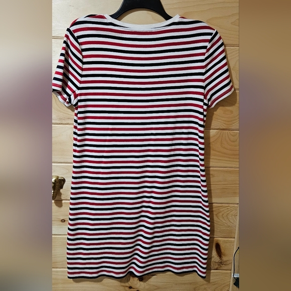 Tommy Hilfiger - Red white & blue striped cotton t-shirt dress, XL - Picture 4 of 5